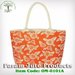 Floral Printed Jute Beach Bags manufacturer