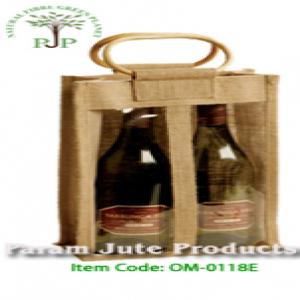 Jute Two Bottle Wine Bags manufacturer