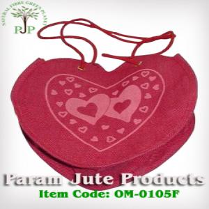 Jute Designer Bag in love shape