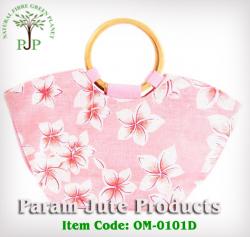 Cane Handle Floral Printed Beach Bags manufacturer