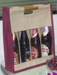 Jute Wine Bags for 4 bottles