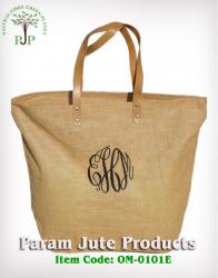 Leather Handle Jute Beach Bags exporter