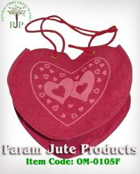 Jute Designer Bag in love shape