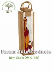 Printed Jute Single Bottle Wine Bags manufacturer